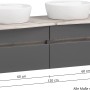 Held Möbel Doppelwaschtisch-Set Trient, 120 cm, grau mit Aufsatzbecken. Badmöbel für Ihr Badezimmer.