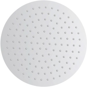 Runde, verchromte Schütte Kopfbrause Java mit Antikalknoppen.