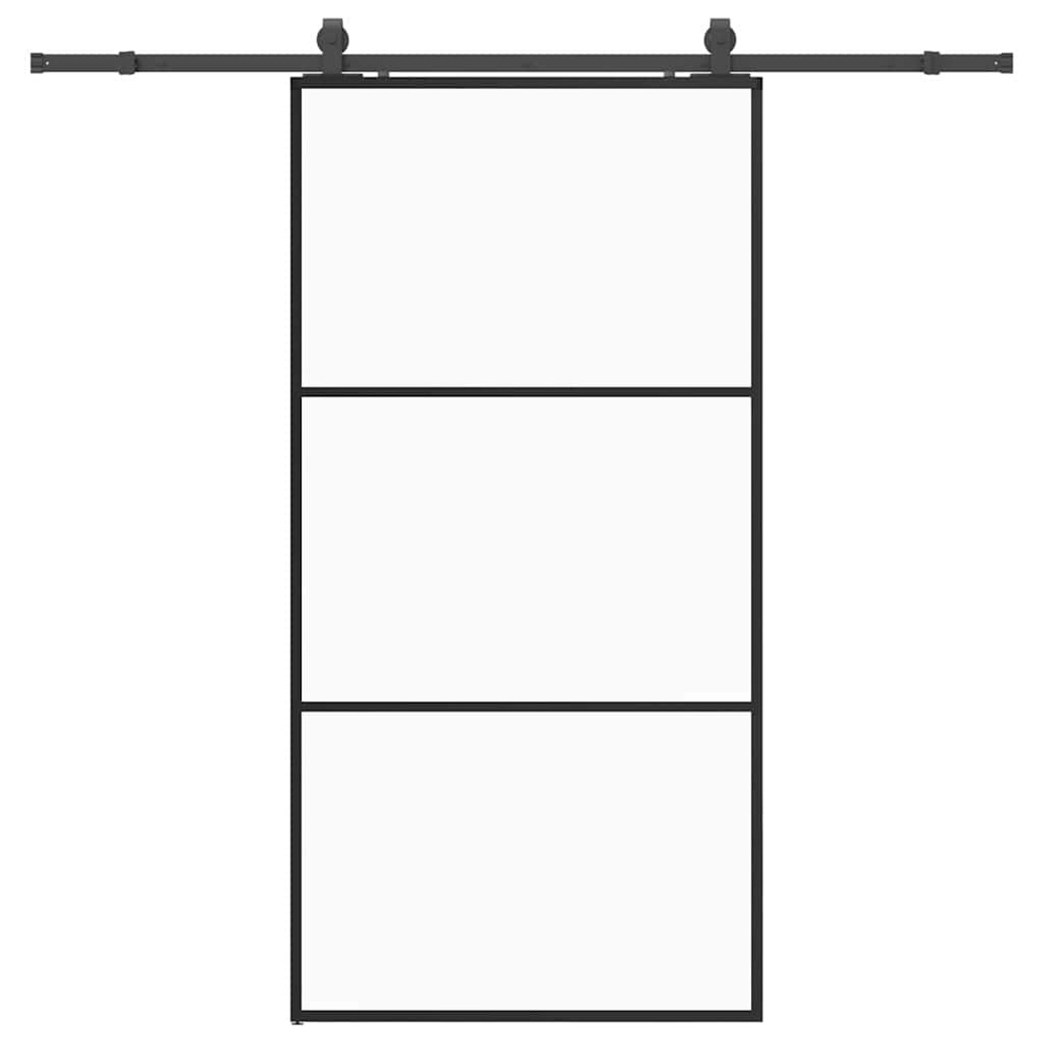 vidaXL Schiebetür mit Beschlag Schwarz 102x205 cm ESG-Glas 3375923 günstig online kaufen