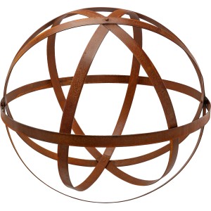 Faltbare Dekokugel aus Metall, 50x50x50 cm, kupferfarben. Gartendeko für Innen und Außen.