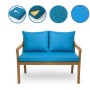 Setgarden  Mix Bench Kissen Outdoor Kissen Bankauflage 120x60+2x50x56cm Kissen Für 2-Sitzer Bänke 1tlg Blau_3
