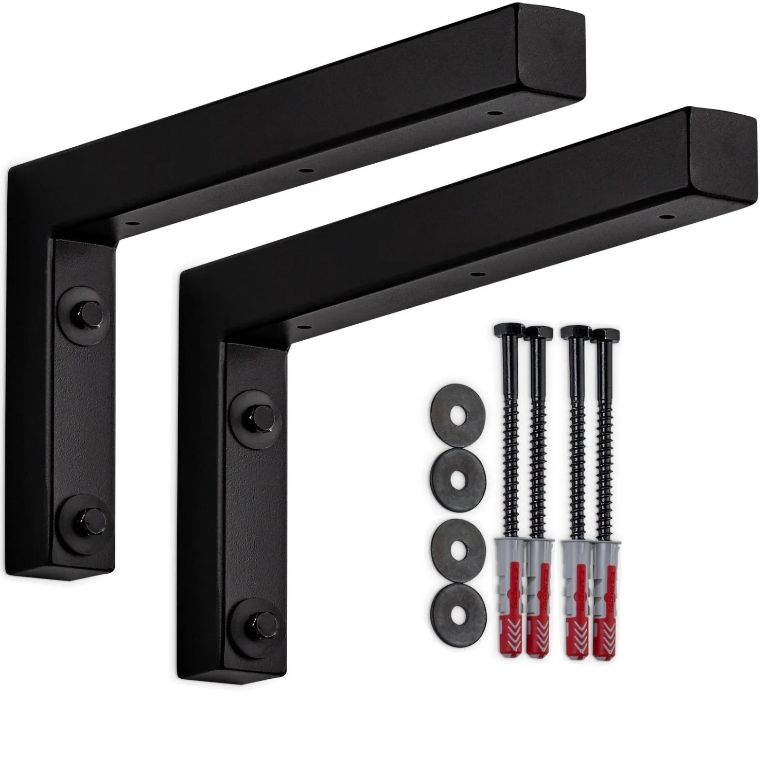 SOTECH 2 x Wandkonsole L-Winkel WK300 300 x 150 x 30 mm Schwarz Matt