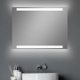 DSK LED-Lichtspiegel Silver Conde Light, 80x60 cm, mit Raumlichteffekt für angenehme Badbeleuchtung.