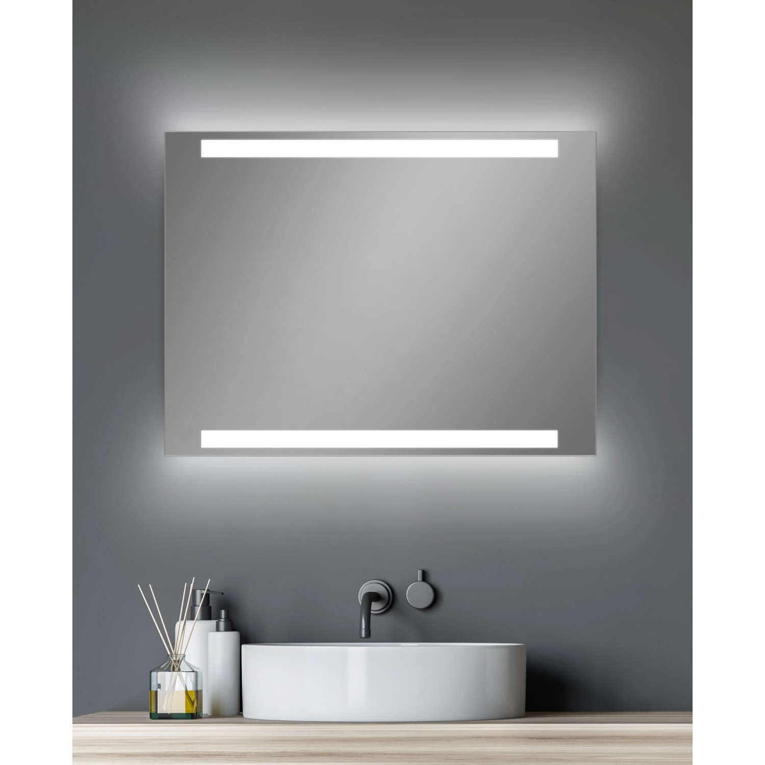 Smart LED Badezimmer-Spiegel hotsell weiß/silber 80/60/14 cm