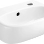 Weißes baliv Handwaschbecken-Set, 36 cm, mit Armatur. Modernes, eckiges Design.