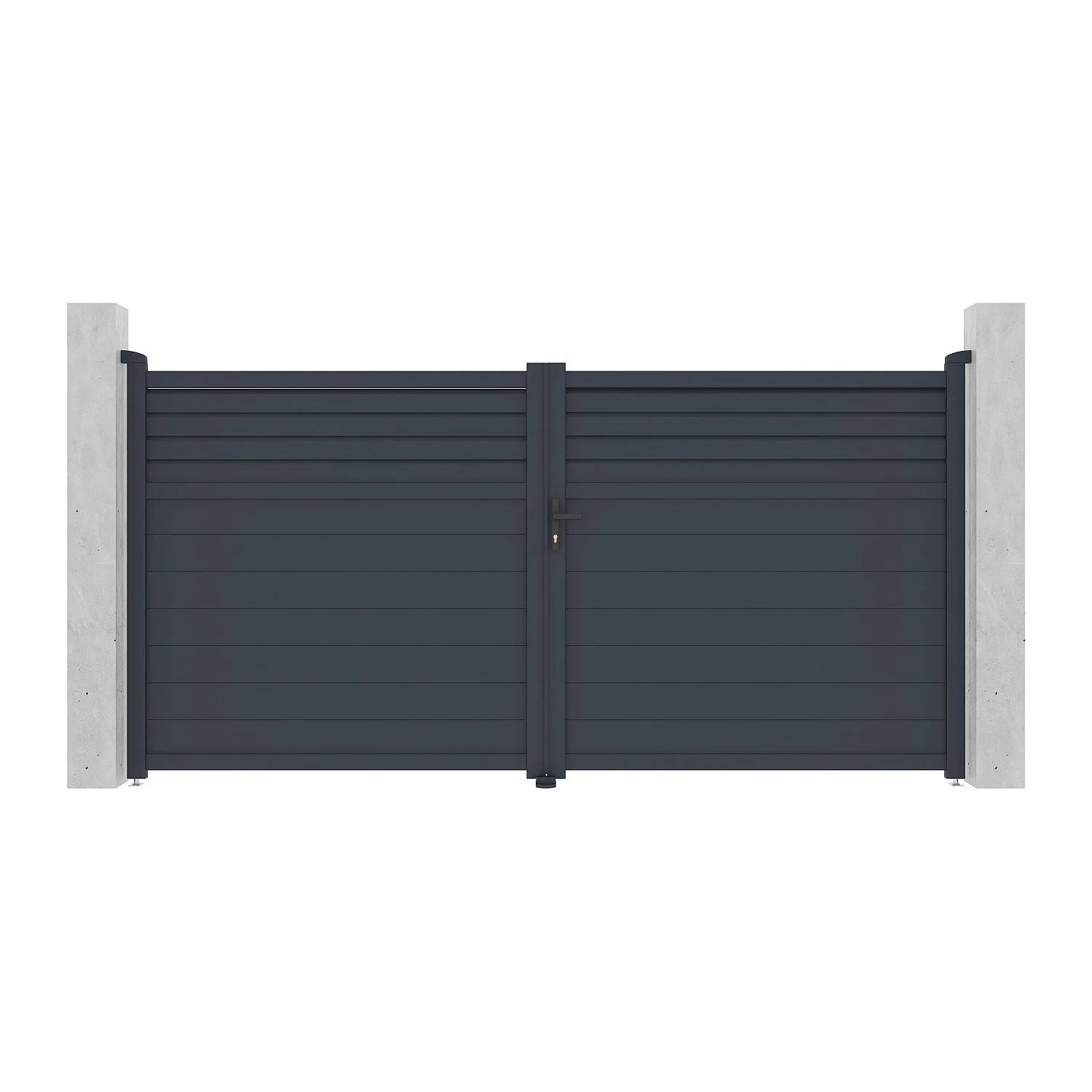 Vente-unique Flügeltor Viazo Anthrazitgrau 350 cm