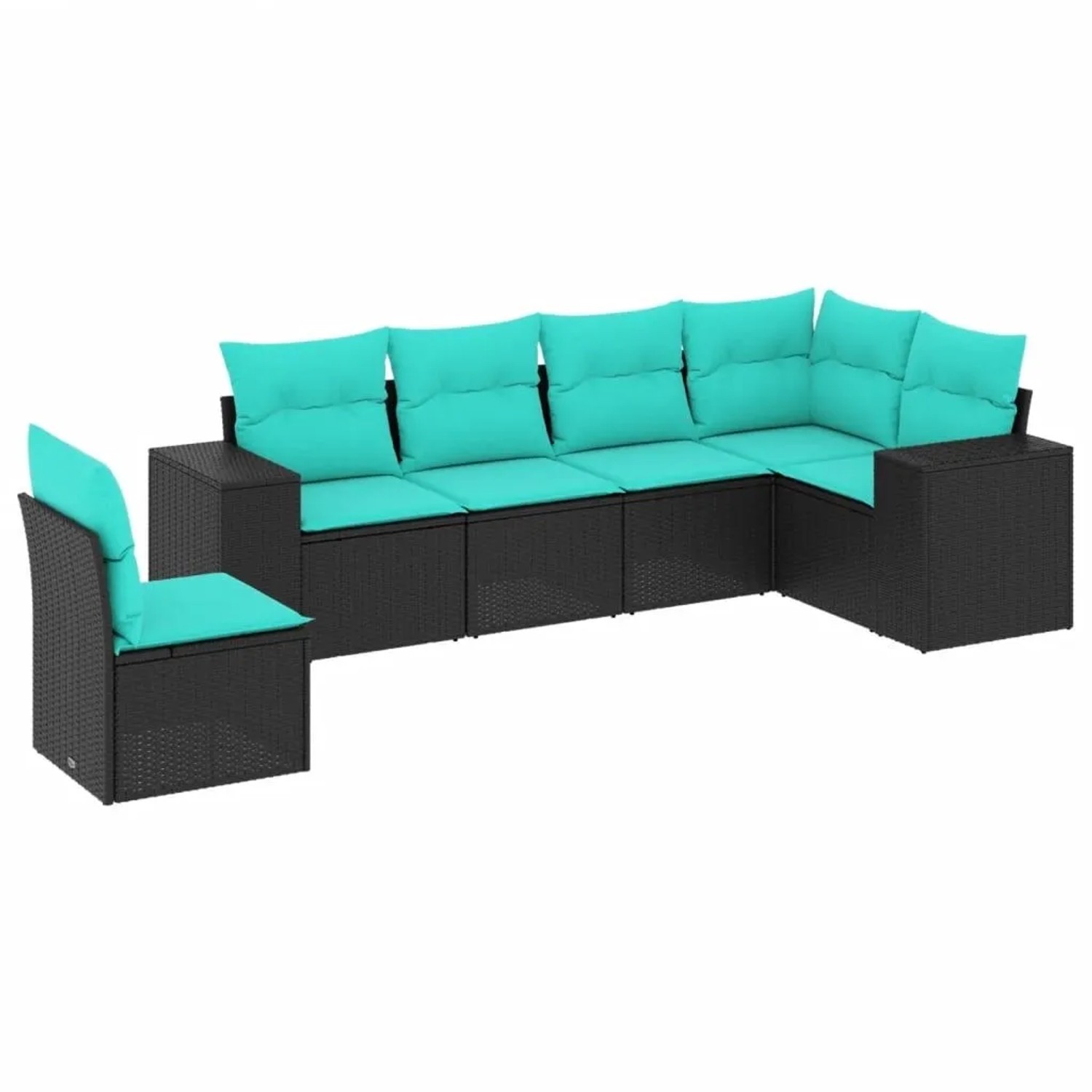 vidaXL 6-Tlg Gartensofa-Set mit Kissen Schwarz Polyrattan 3222626 günstig online kaufen