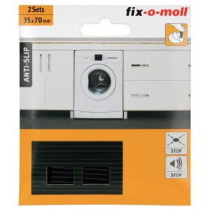 Fix-o-moll Vibrationsdämpfer-Pads, 4er-Set, selbstklebend, 70x35mm, schwarz. Für Möbel und Geräte.