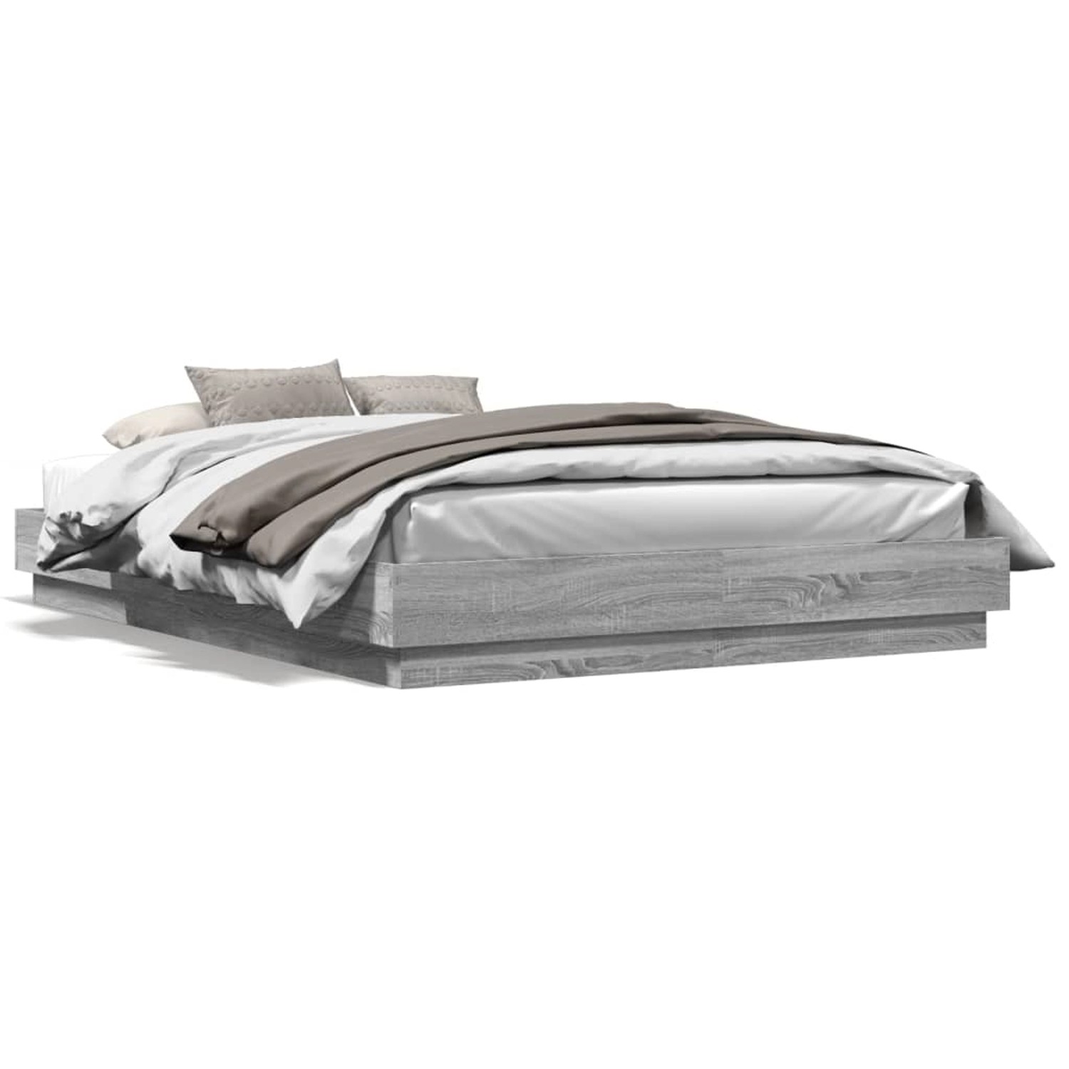 vidaXL Bettgestell Grau Sonoma 150x200 cm Holzwerkstoff 3209854 günstig online kaufen