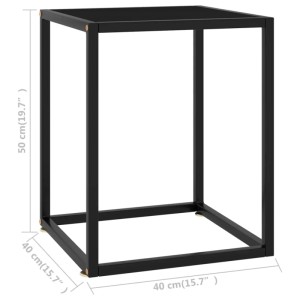 Schwarzer vidaXL Couchtisch mit Glasplatte, 40x40x50 cm. Moderner Beistelltisch für Wohnzimmer.