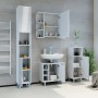 Vicco Badschrank Fynn, weiß hochglanz, 30x190 cm, mit offenen und geschlossenen Fächern für Badartikel.