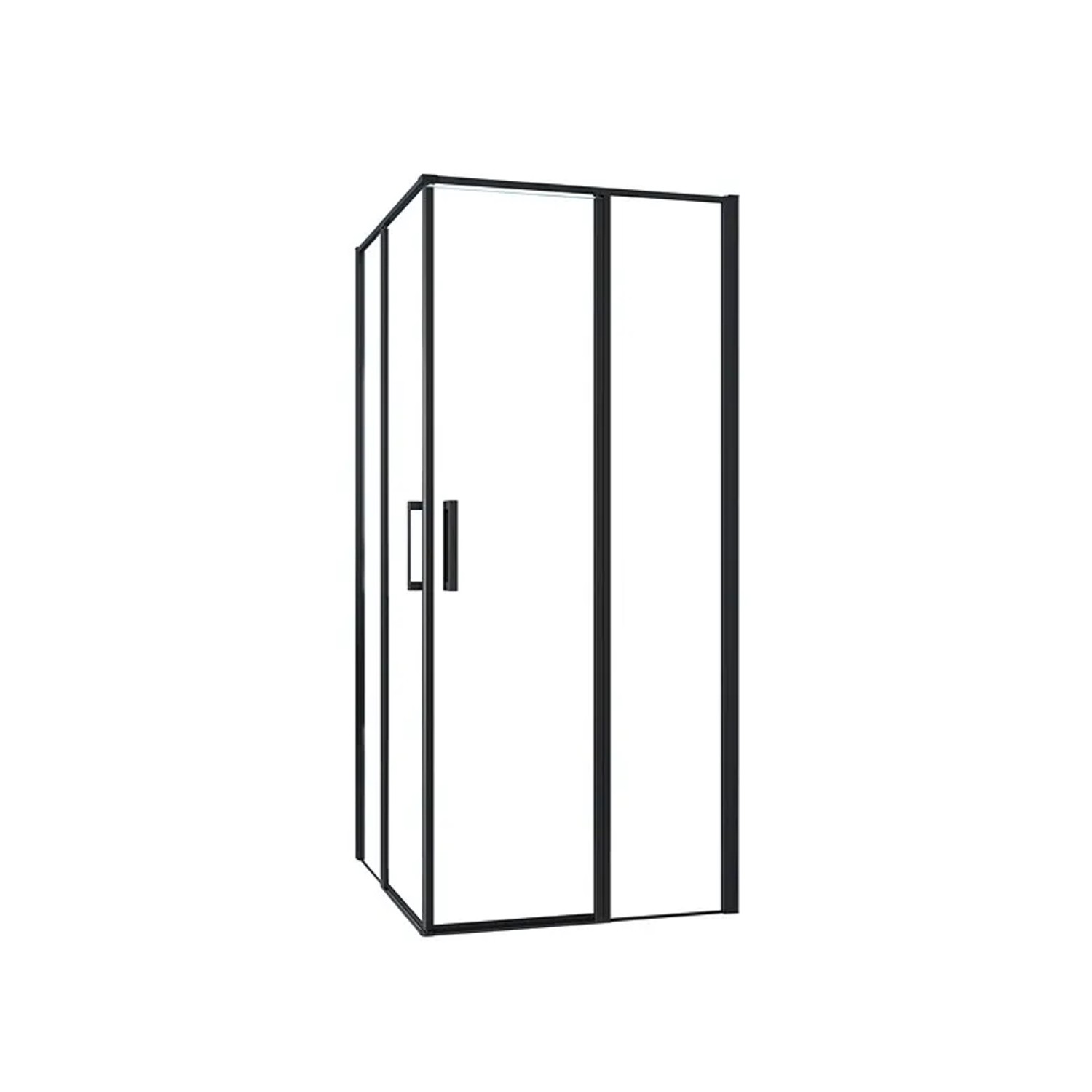 Duschparadies 120 x 80 x 185cm Duschkabine 6mm Nano Glas Drehtür Duschabtrennunge Duschwand Schwarzrahmen
