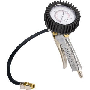 Einhell Reifenfüllmesser Profi mit Manometer, Abzugshebel und Schlauch für Kompressoren.