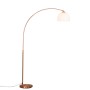 QAZQA Moderne Bogenlampe Kupfer mit Weißem Schirm Arc Basic