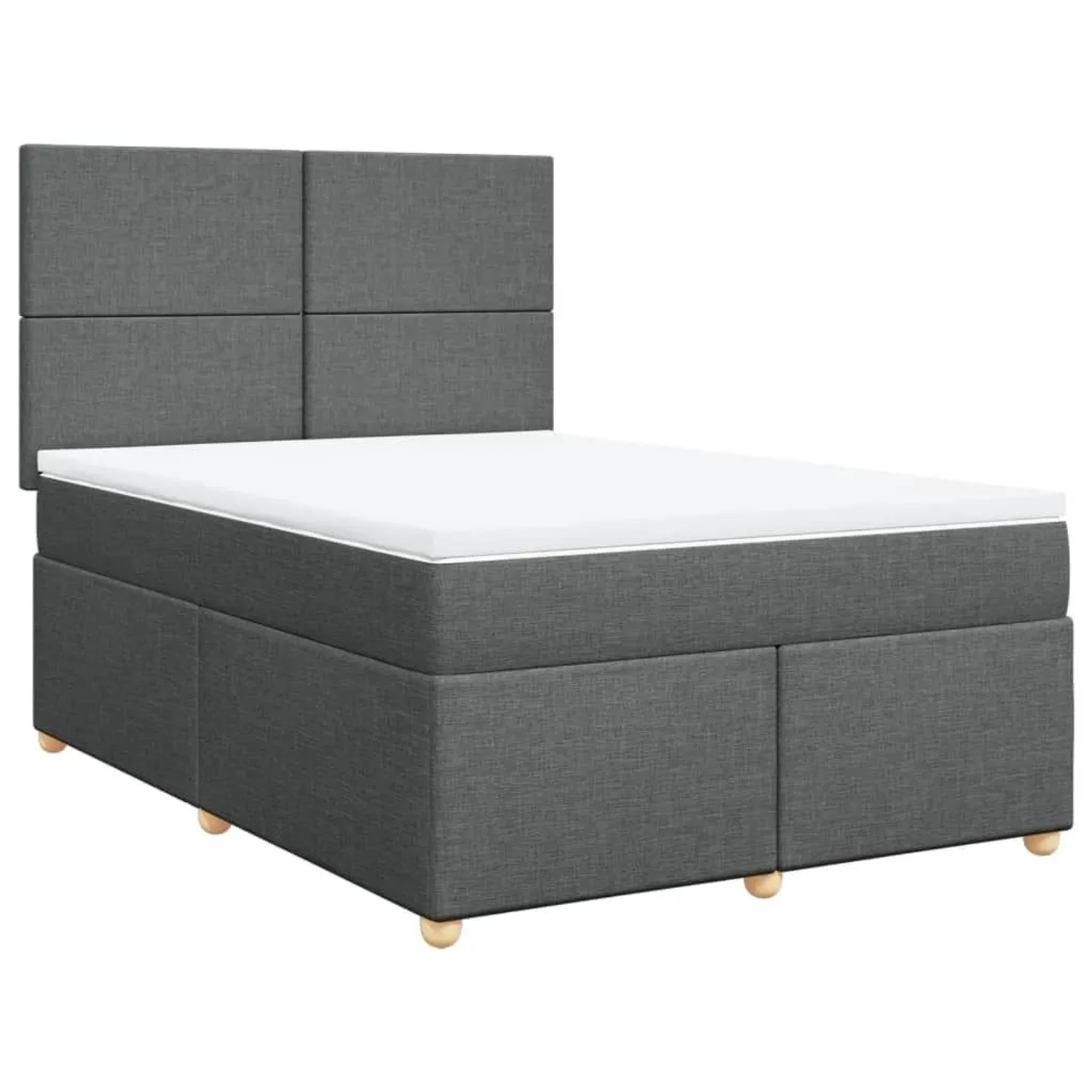 vidaXL Boxspringbett mit Matratze Dunkelgrau 140x200 cm Stoff 3291297