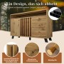 Merax Sideboard 120x40x85cm Lamellenfront Eiche_8