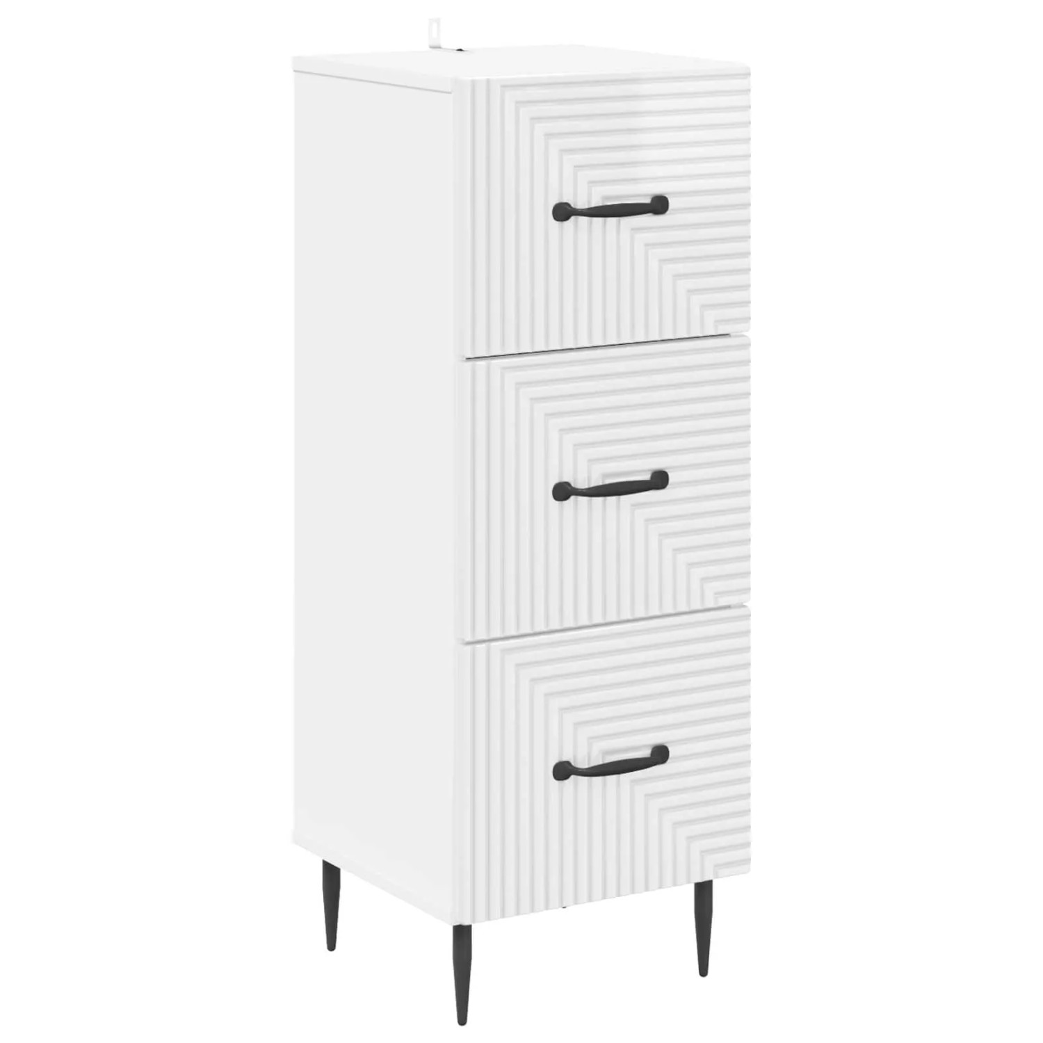 vidaXL Schubladenschrank Hochglanz Weiß 33 x 34,5 x 89,5 cm 894849