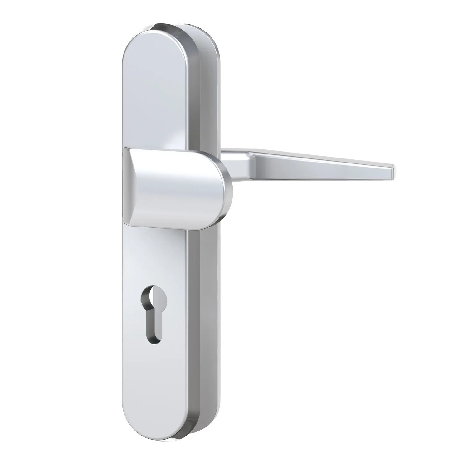 Basi - ES0 - Vollmaterial-Schutzbeschlag - Alu F1 Wechsel-Garnitur Lochung PZ 12mm Schildstärke 72-8mm Rund - 7901-0101