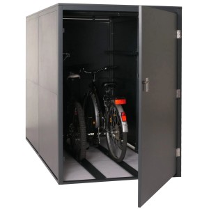 PROREGAL Fahrradgarage 2er 160x113x209cm Abschließbar Metall Anthrazit