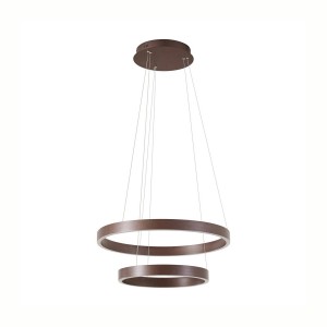 Lucande LED Yonam 10042395 Dimmbar Modern in Braun aus Metall 2-flammig Wohnzimmerleuchte