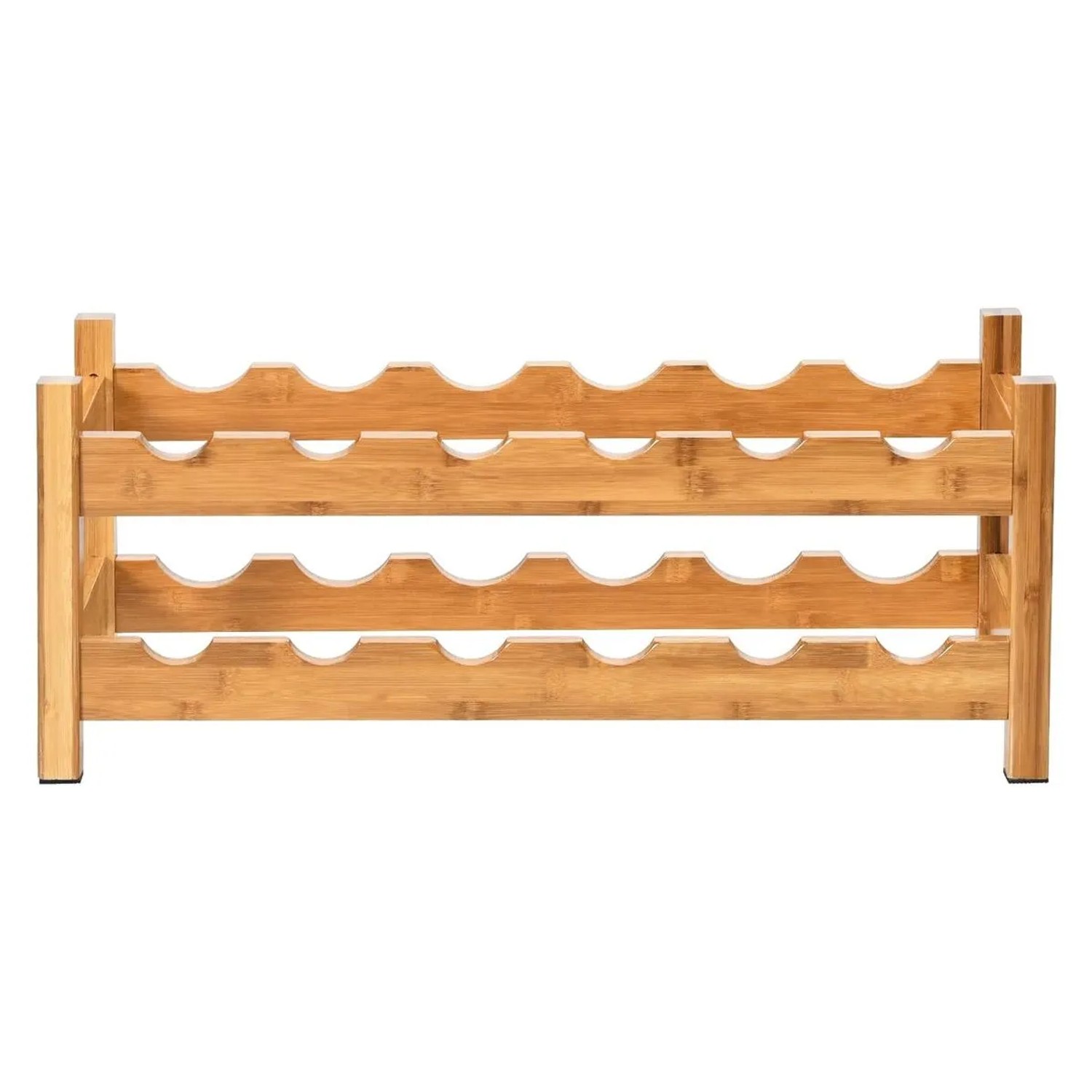 Costway Weinregal Bambus 2 Etagen 12 Flaschen Natur 62 x 24 x 25 cm günstig online kaufen