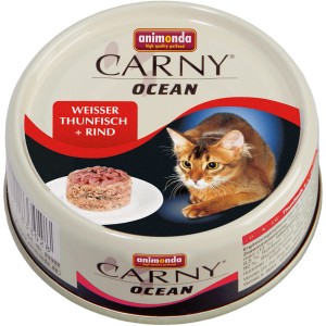 Animonda Carny Ocean Katzen-Nassfutter Thunfisch & Rind, 80g Dose.