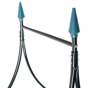 Detailansicht Rosenbogen dunkelgrün aus Eisen, Rankhilfe für Garten und Kletterpflanzen.