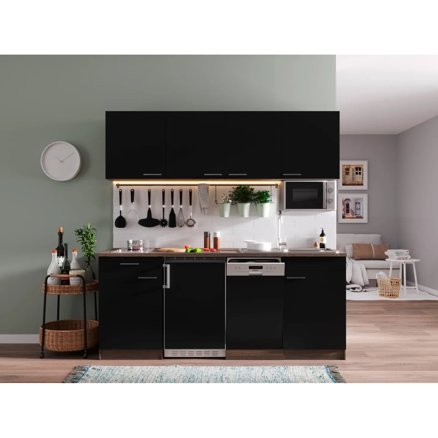 Respekta Singleküche KB195EYSMIC 195 cm inkl. Kühlschrank inkl. Geschirrspüler kaufen bei OBI