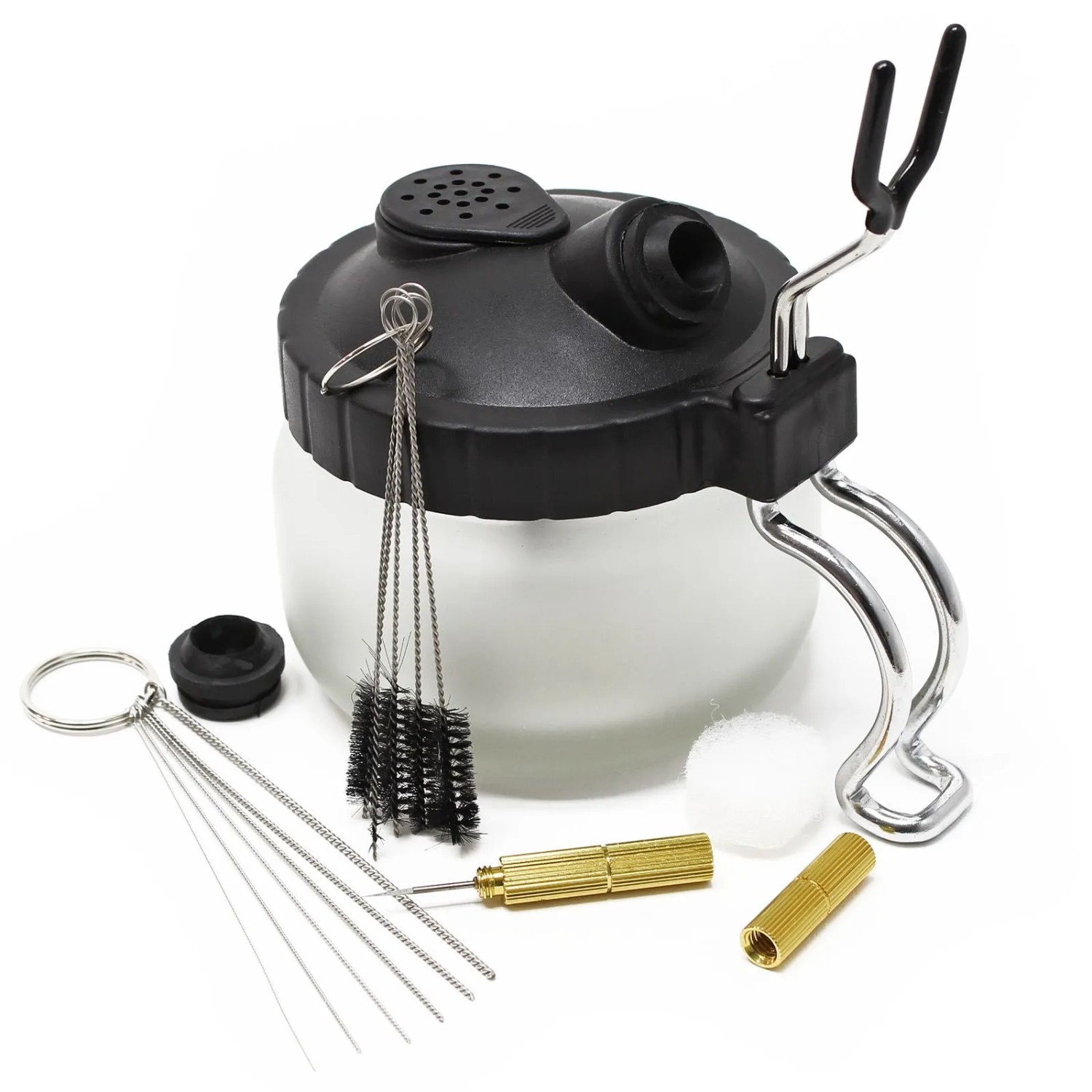 Wiltec Airbrush Zubehör Reinigungsstation 5 Reinigungsbürsten 6 Reinigungsnadeln