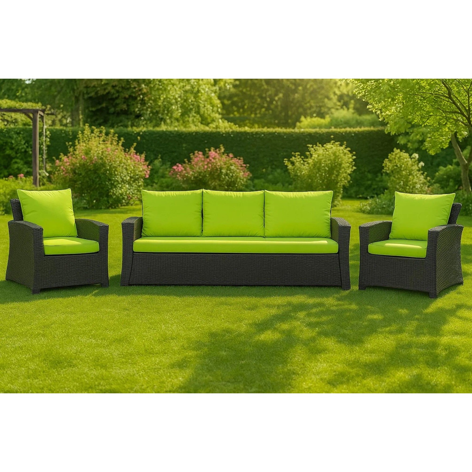 Setgarden Mix-Techno Gartenkissen Für Polyrattan Möbel 100×60×50 cm – Kissen Für 2 Sitzer Gartensofa 1tlg Lemon_6