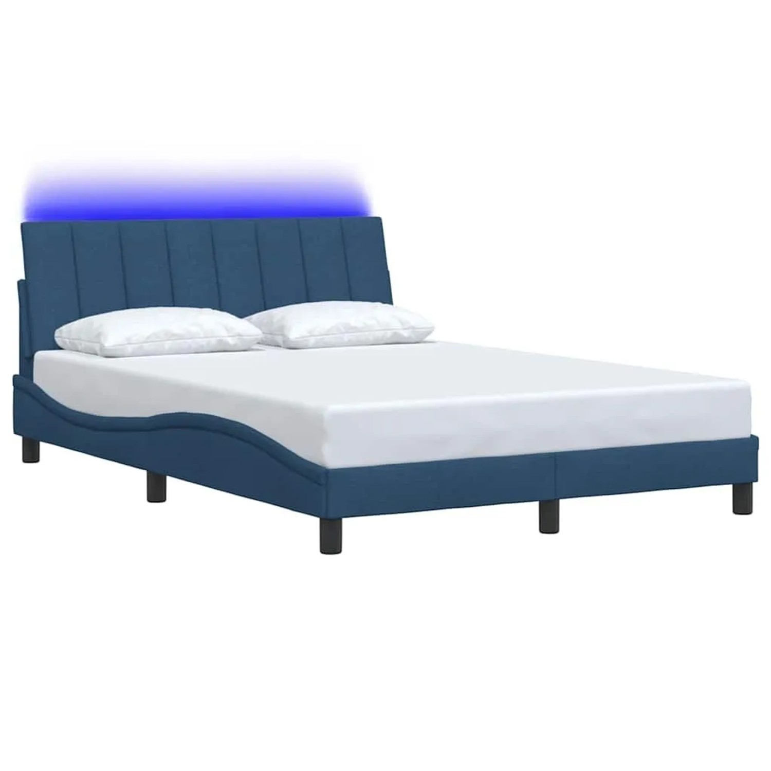 vidaXL Bettgestell Ohne Matratze Blau 140x190 cm Stoff 3310460 günstig online kaufen