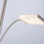 Moderne LED-Stehleuchte Hans Stahl mit Lesearm, höhenverstellbar (183-190cm).