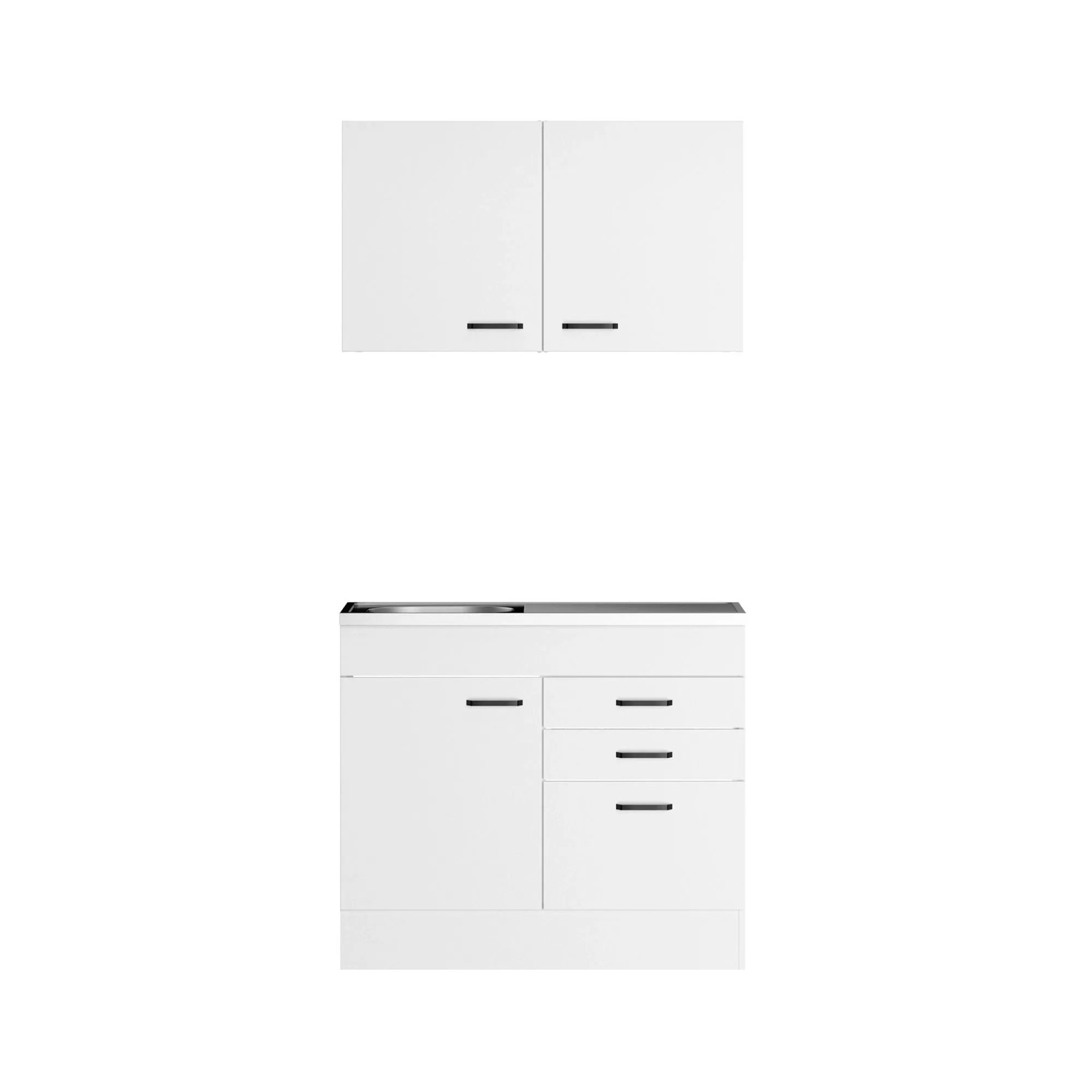 OPTIFIT Miniküche Bonn214 Weiß 100 cm x 210 cm x 50 cm