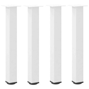 4er-Set weiße Konsolentischbeine aus Stahl, 72-74 cm hoch.