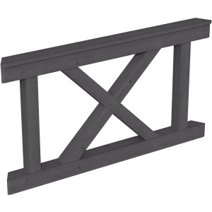Skan Holz Brüstung Andreaskreuz, 150x84 cm, Fichte schiefergrau, für Lauben & Pavillons.
