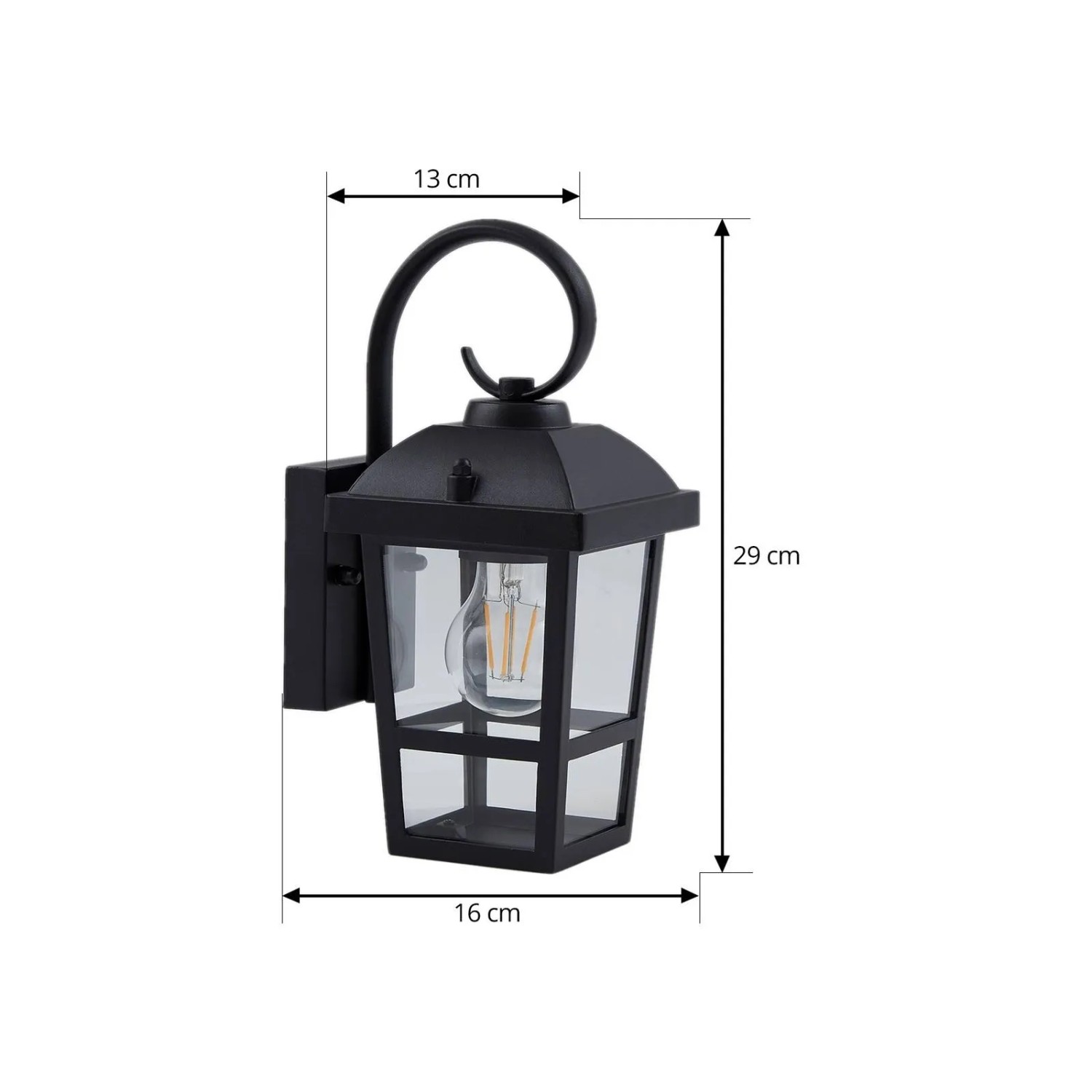 Lindby Wandleuchte Außen Laterne Eloane 10025926 Spritzwassergeschützt Modern in Schwarz aus Edelstahl 1-flammig E27_4