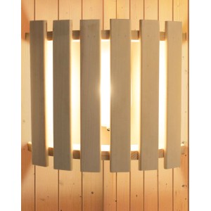 Karibu Saunaleuchte Modern mit Holzblendschirm für entspannte Lichtstimmung in der Sauna.