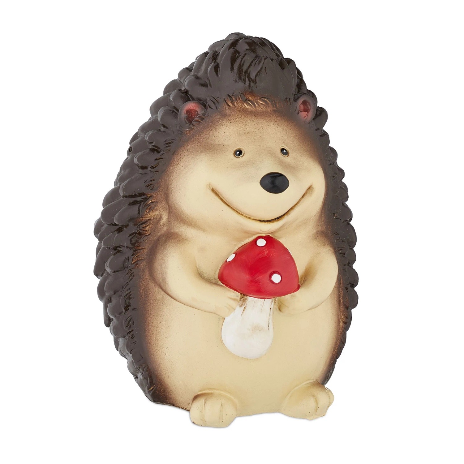 Relaxdays Gartenfigur Igel Polyresin Braun Wetterfest 15 cm x 10,5 cm x 10,5 cm 250 g