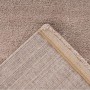 MeGusta Kurzflor Teppich Uni Klassisch Taupe, 160x230 cm. Detailansicht der Teppichstruktur und Rückseite.