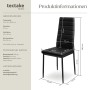 Tectake Esszimmerstuhl Thomas, 4er Set, schwarz, mit hoher Rückenlehne und Kunstlederbezug.