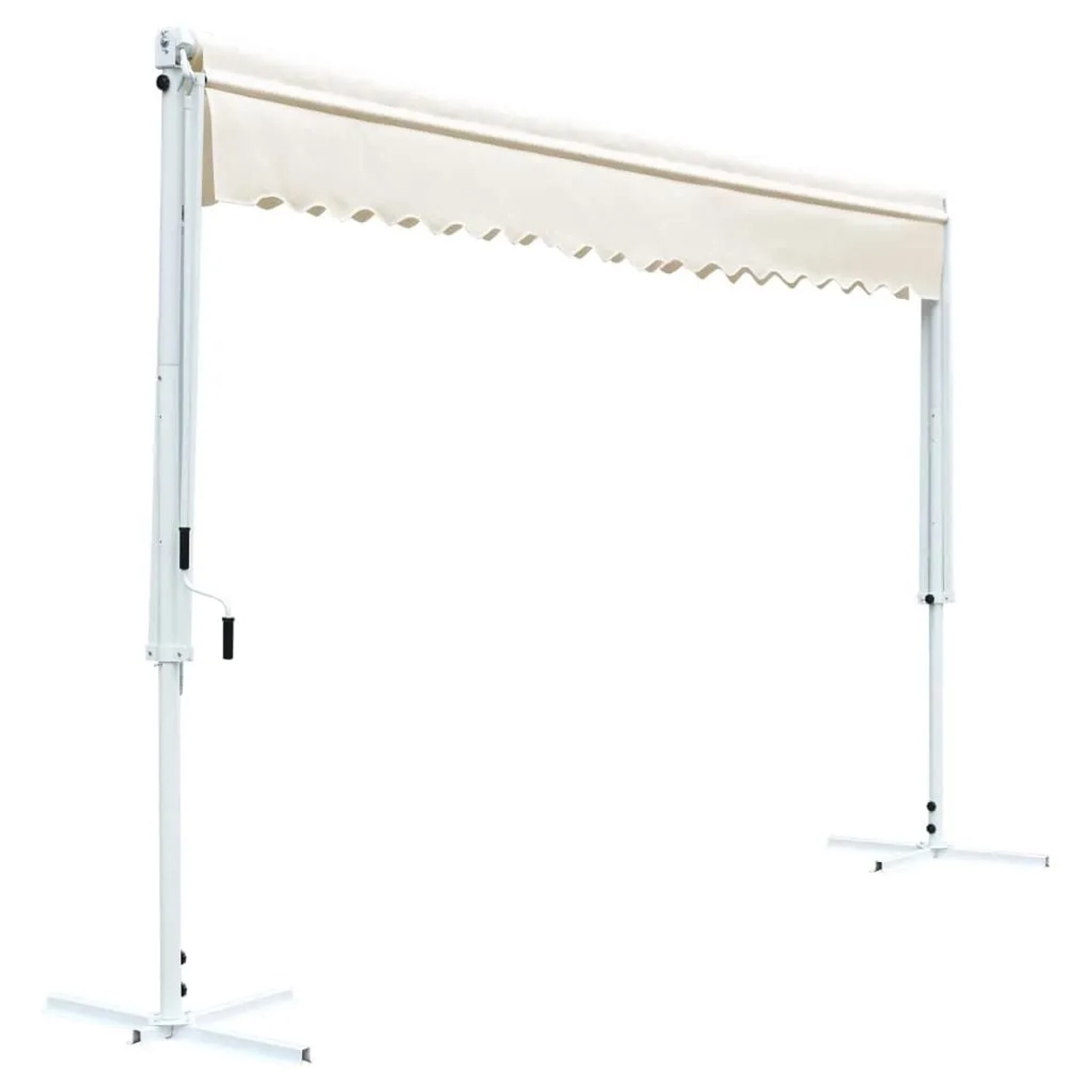 Freistehende, creme-farbene vidaXL Markise (600x300 cm) mit Stahlrahmen für Terrasse und Garten.