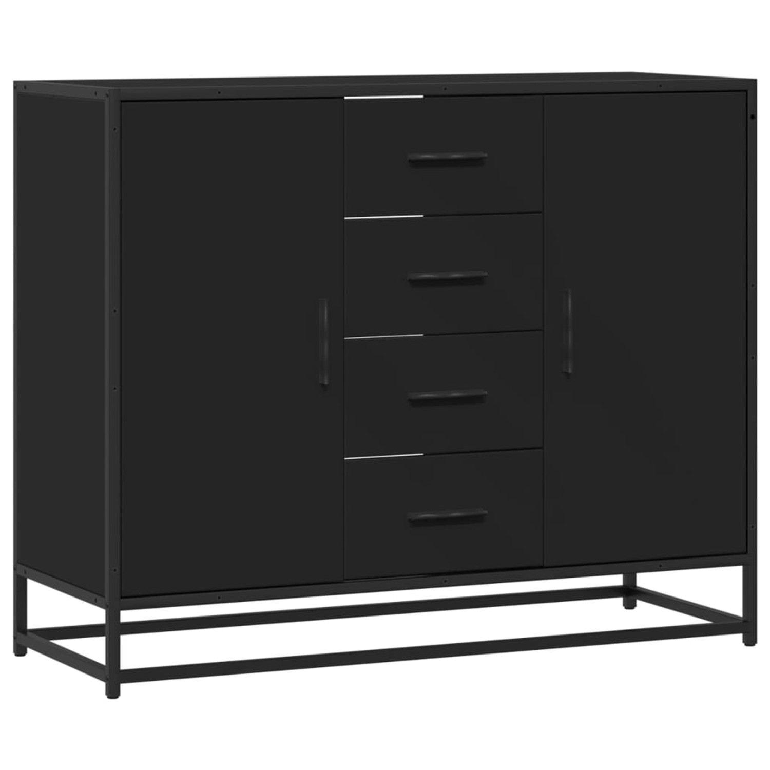 vidaXL Sideboard Schwarz 92x35x76 cm Holzwerkstoff 3300825 günstig online kaufen