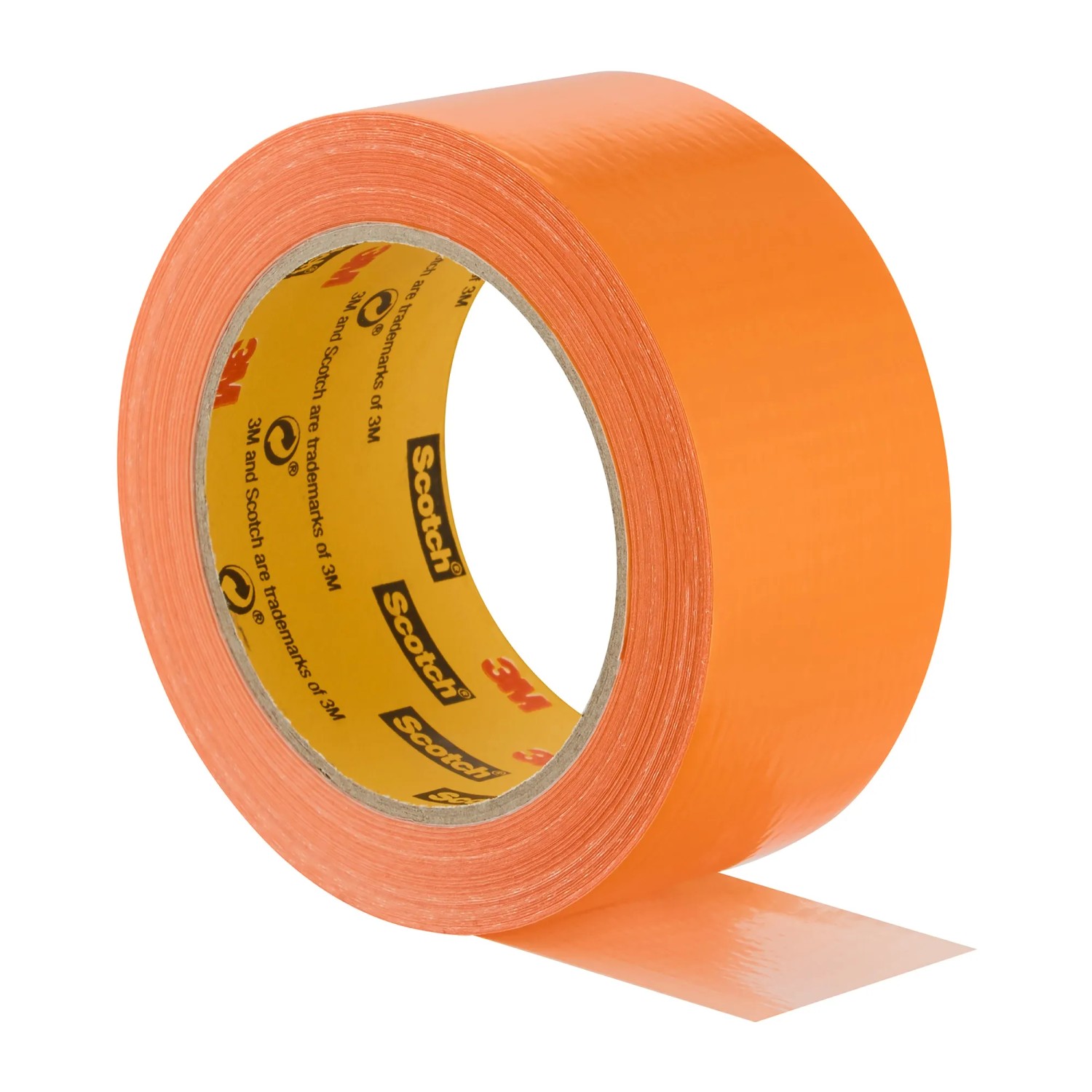 Orangefarbenes Scotch Klebeband High Visibility, 25 m x 48 mm, für gut sichtbare Reparaturen.