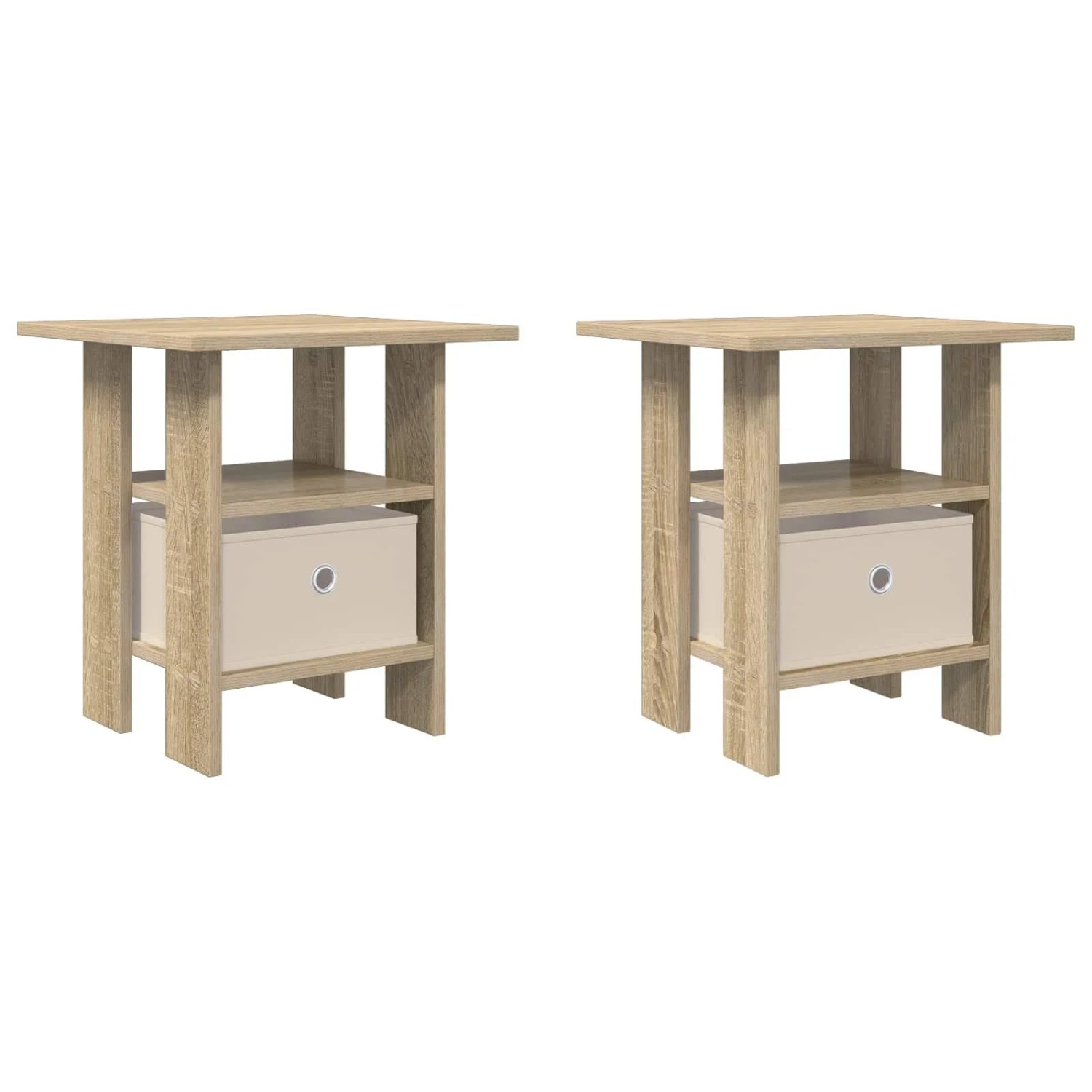 vidaXL Nachttisch 2 Stk Sonoma-Eiche 41 x 40 x 45 cm Holzwerkstoff 8000425