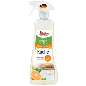 Poliboy Küchen Reiniger 500 ml Sprayflasche mit Soda & Orangenöl, reinigt Fett und Schmutz.