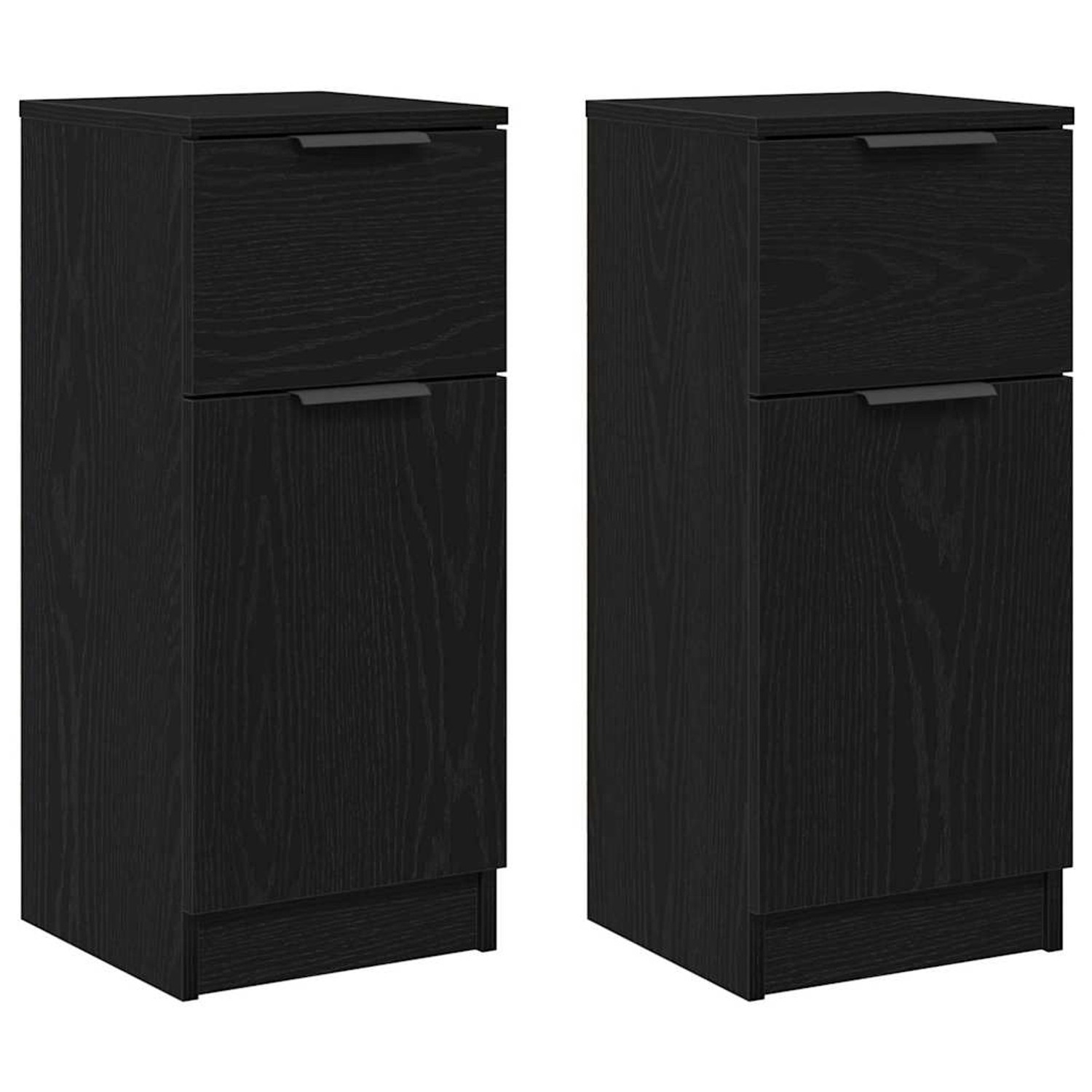 vidaXL Sideboards 2 Stk Schwarz Eichen-Optik 30 x 30 x 70 cm 862773 günstig online kaufen