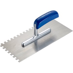 LUX Glättekelle Classic, 8x8 mm Zahnung, für Fliesen- und Kleberarbeiten.