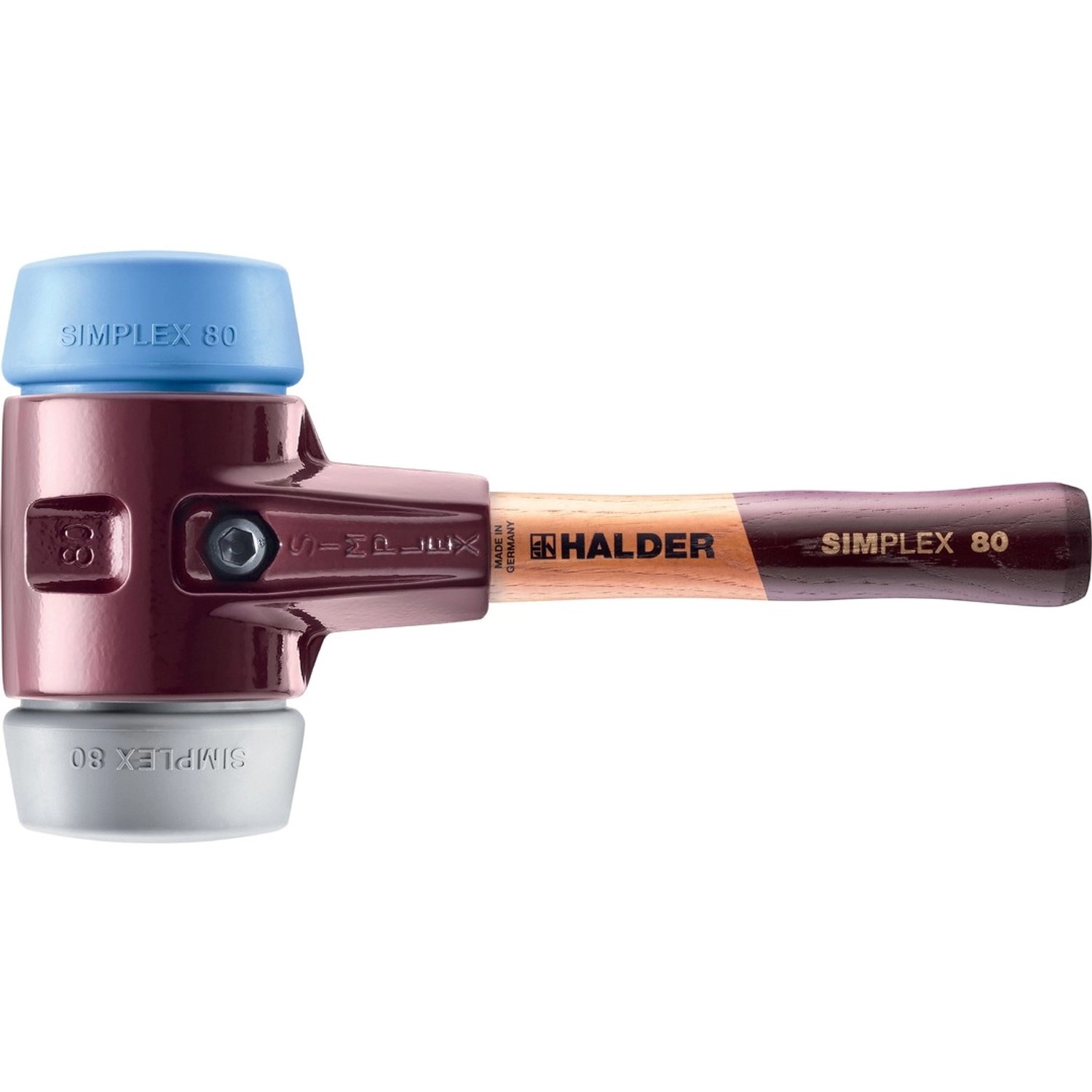 Halder Simplex Schonhammer Ø 80 mm TPE-mid Grau   TPE-soft Blau mit Extra K günstig online kaufen