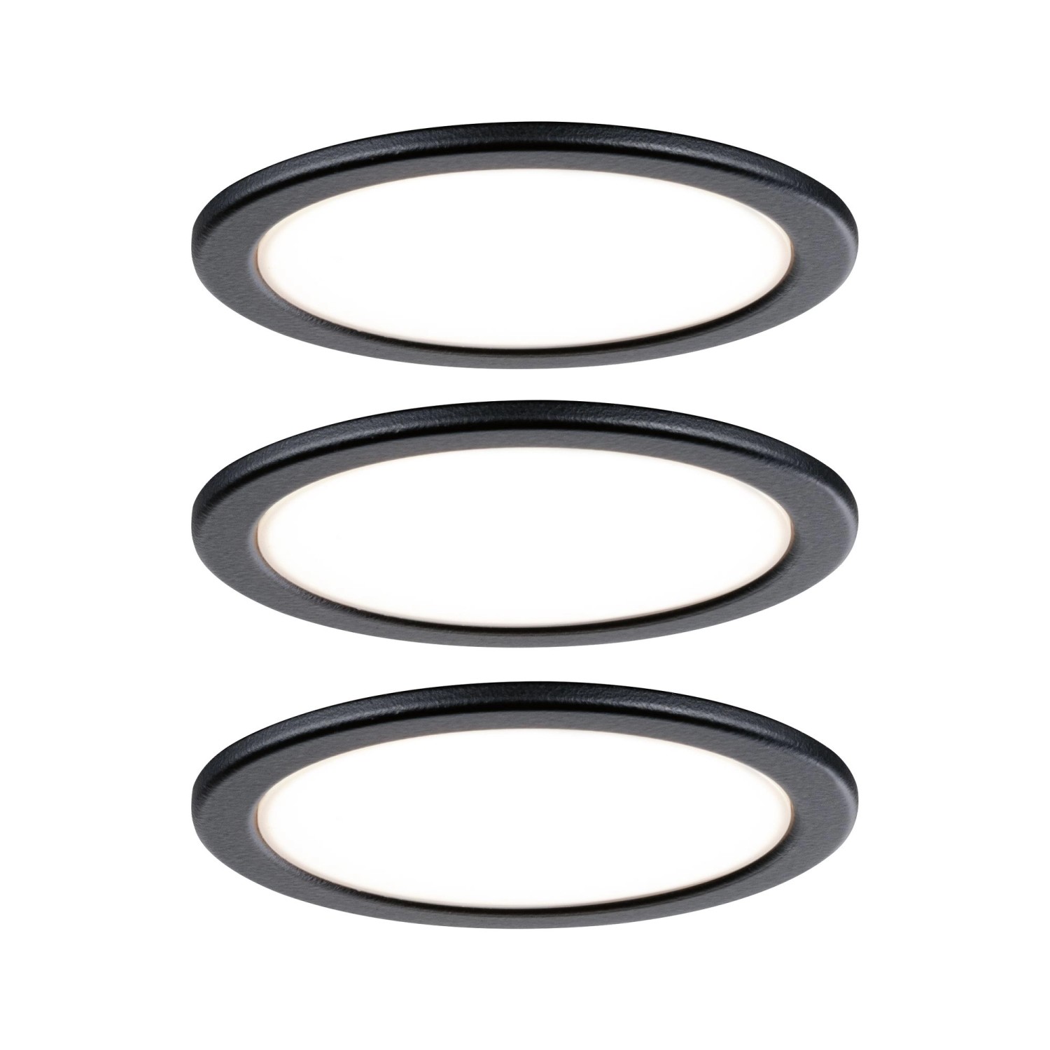 Paulmann Pukk Möbel Einbaustrahler Set, 3 schwarze LED Leuchten für Möbel und Regale.