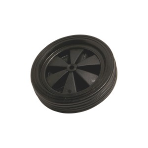 Schwarze Kunststofffelge mit Rillenprofil, Ø 150 mm, Traglast 25 kg. Leicht-Rad für Rollen und Räder.